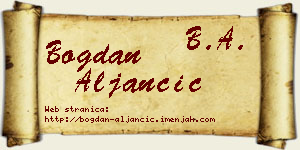 Bogdan Aljančić vizit kartica